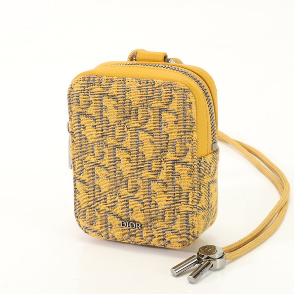Dior Shoulder  Pouch Yellow Christian Bag Oblique - Picture 1 of 15